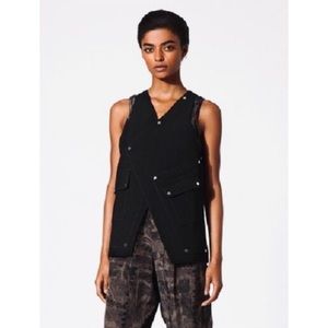 (NWOT) VENA CAVA • Black Studded Asymmetrical Jacket Vest, 2
